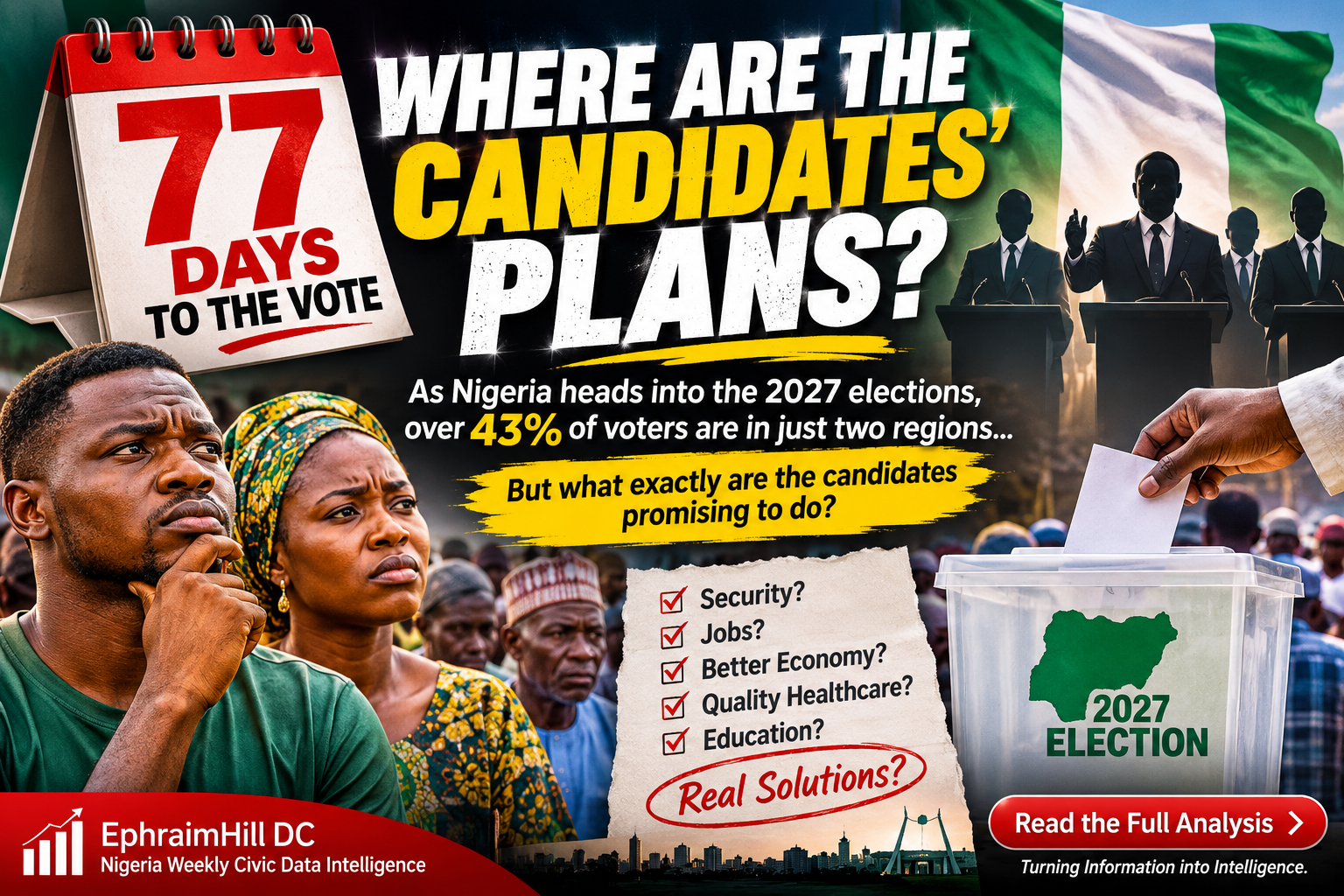 77 Days to the Vote: Two Regions Hold 43% of Nigeria’s Voters, but Where Are the Candidates’ Manifestoes?
